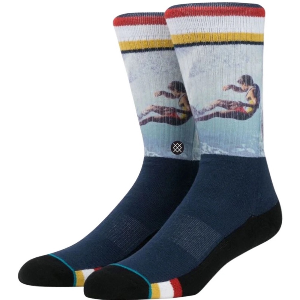 Stance Men’s Crew Socks Surf Legends by Jeff Levine “Tom Curren” SZ L (9-12) NWT